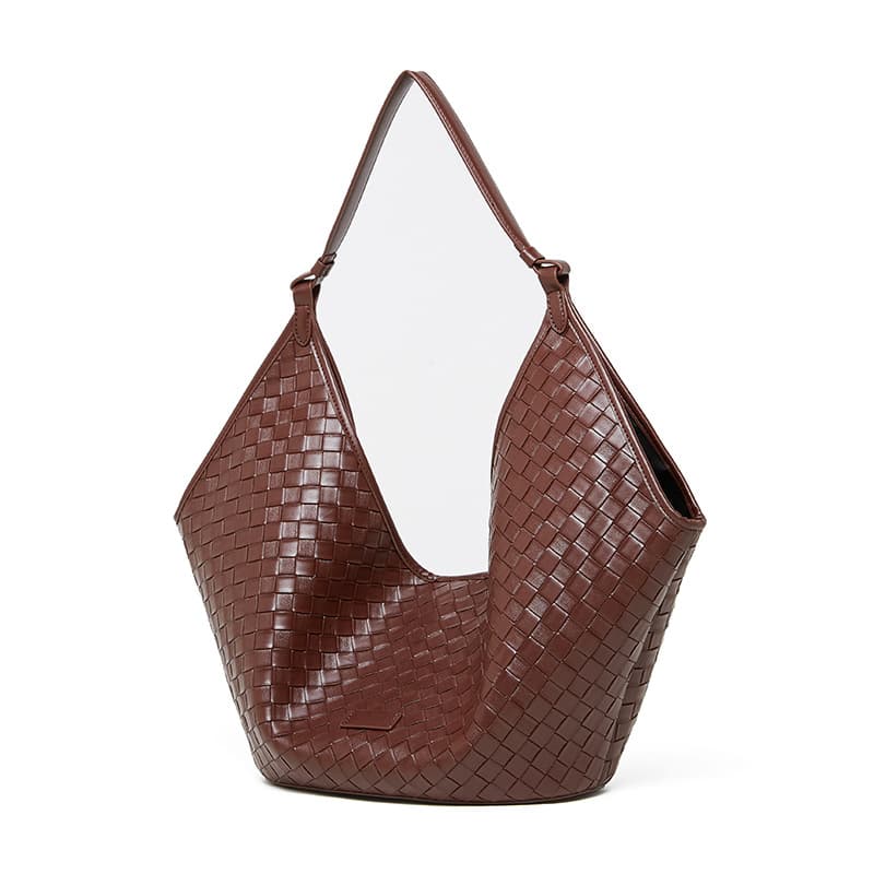 Woven Grain Leather Tote 8