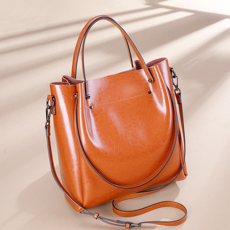 Vintage Leather Oversized Tote 5