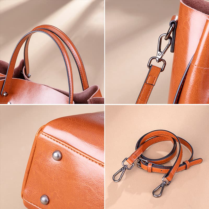 Vintage Leather Oversized Tote 6