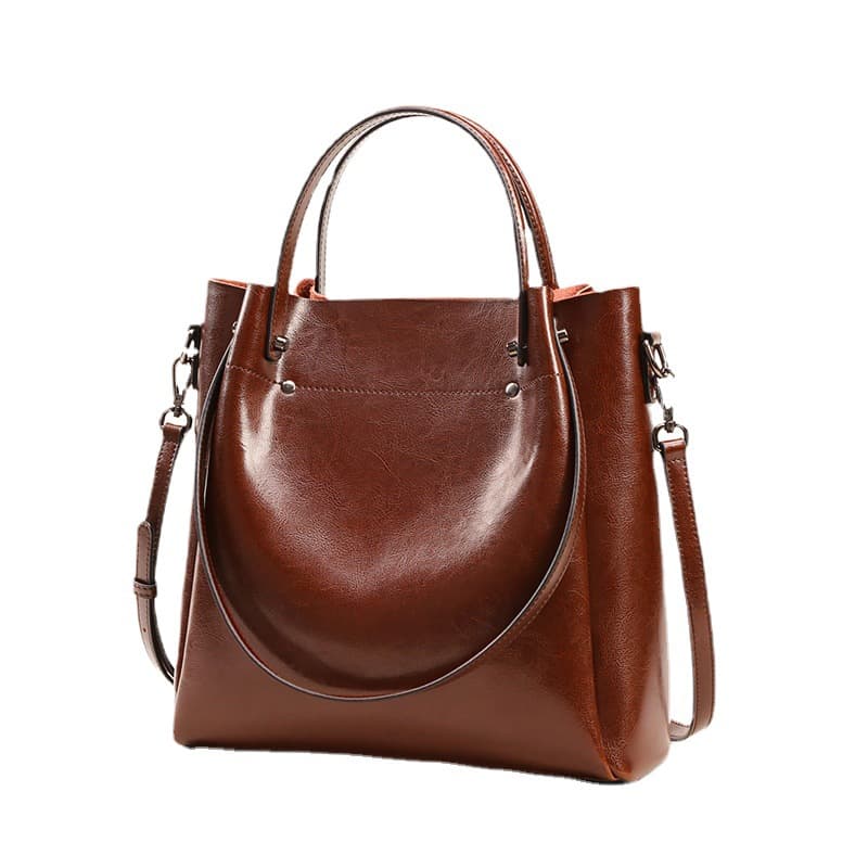 Vintage Leather Oversized Tote 7
