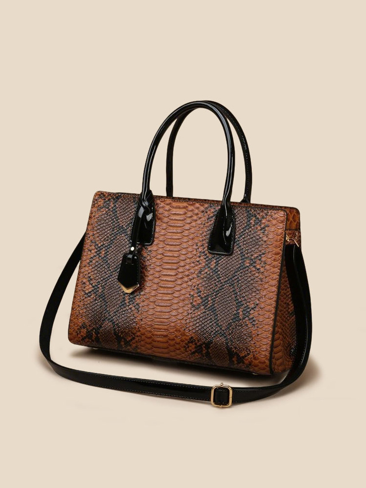 Croc-Embossed Tote